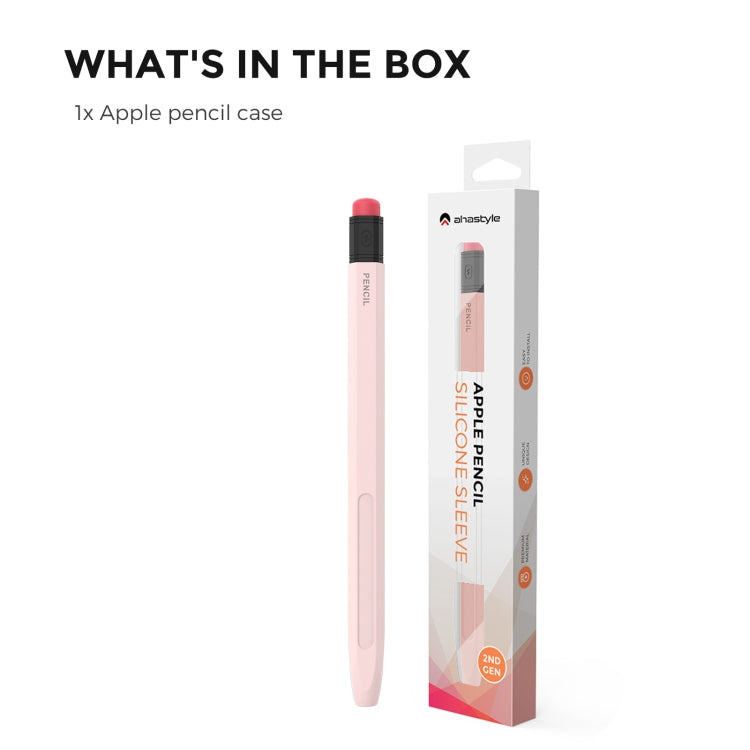 For Apple Pencil 2 AhaStyle PT180-2 Silicone Protective Case Anti-Slip And Anti-Drop Capacitive Pen Case(Pink) - HoMEdemic™ 