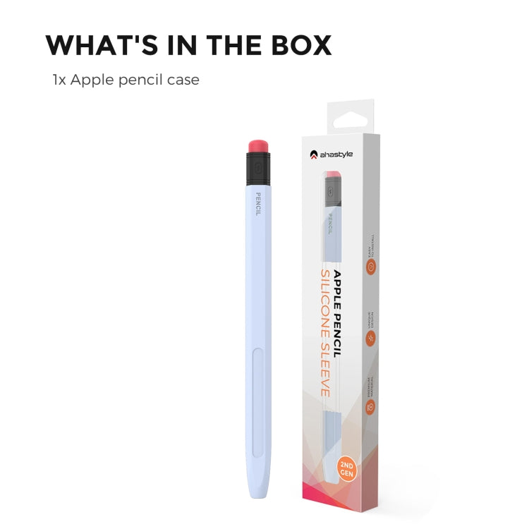 For Apple Pencil 2 AhaStyle PT180-2 Silicone Protective Case Anti-Slip And Anti-Drop Capacitive Pen Case(Sky Blue) - HoMEdemic™ 