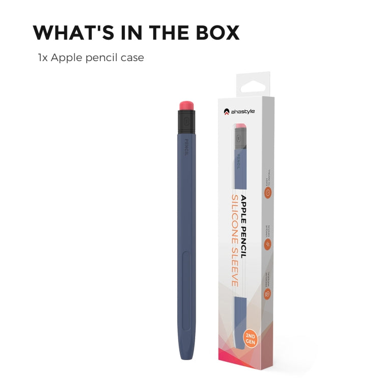 For Apple Pencil 2 AhaStyle PT180-2 Silicone Protective Case Anti-Slip And Anti-Drop Capacitive Pen Case(Midnight Blue) - HoMEdemic™ 