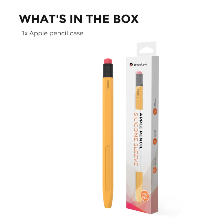 For Apple Pencil 1 AhaStyle PT180-2 Silicone Protective Case Anti-Slip And Anti-Drop Capacitive Pen Case(Yellow) - HoMEdemic™ 