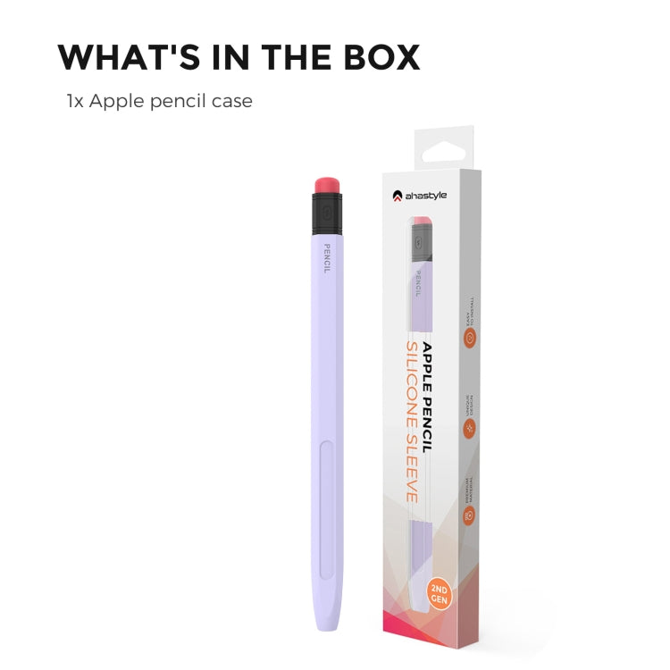 For Apple Pencil 1 AhaStyle PT180-2 Silicone Protective Case Anti-Slip And Anti-Drop Capacitive Pen Case(Purple) - HoMEdemic™ 
