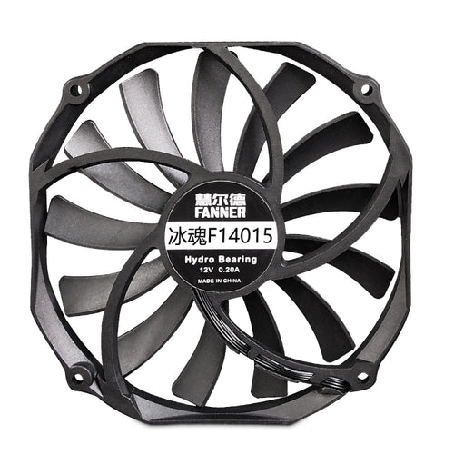 FANNER Ice Soul F14015 4PIN PWM Ultra-thin Chassis Fan Desktop Computer Radiator(Black) - HoMEdemic™ 