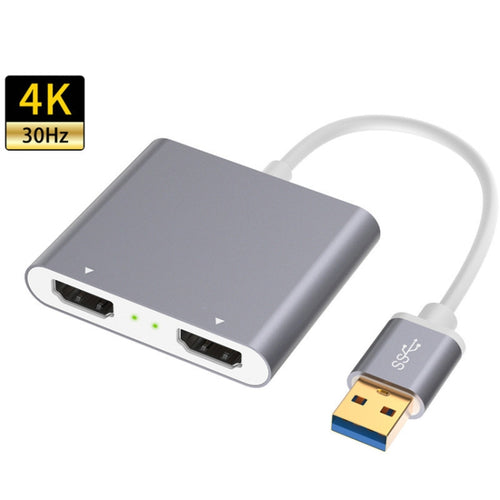 USB 3.0 To Dual HDMI High Definition Converter 4K USB Same Screen Extender(Grey) - HoMEdemic™ 