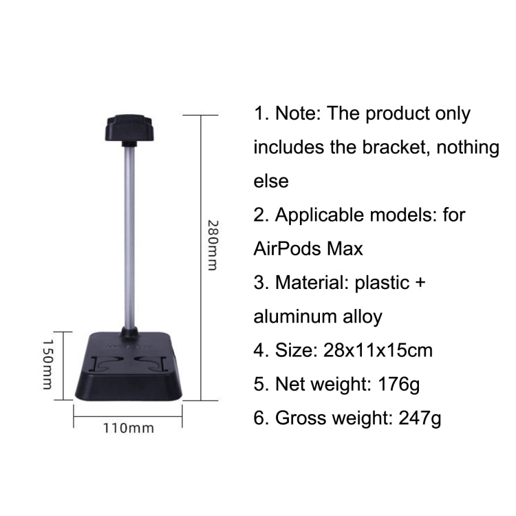 For AirPods Max Hifylux AP-HF5 Headphone Stand Mobile Phone Holder Storage Box(Black) - HoMEdemic™ 