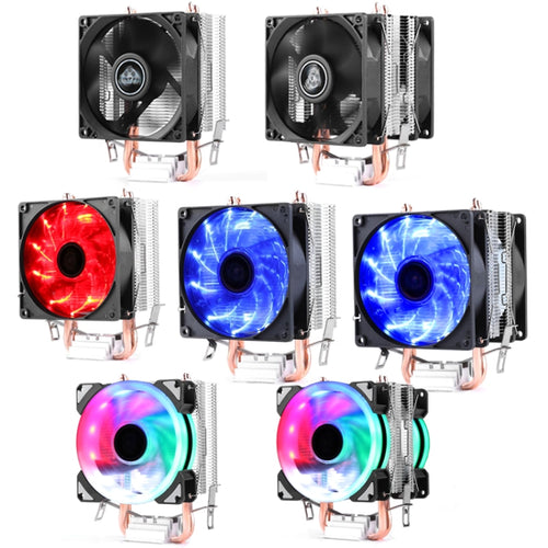 Desktop Computer Double Copper Tube CPU Radiator Super Quiet Blue Light 3-pin Single Fan - HoMEdemic™ 