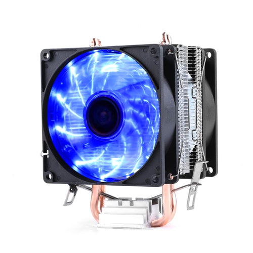 Desktop Computer Double Copper Tube CPU Radiator Super Quiet Blue Light 3-pin Double Fan - HoMEdemic™ 