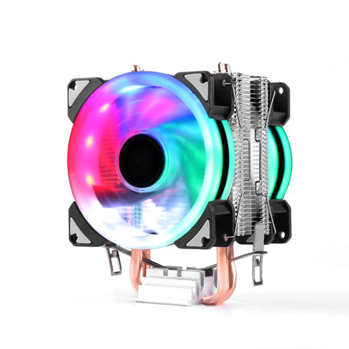 Desktop Computer Double Copper Tube CPU Radiator Super Quiet Color Light 3-pin Double Fan - HoMEdemic™ 