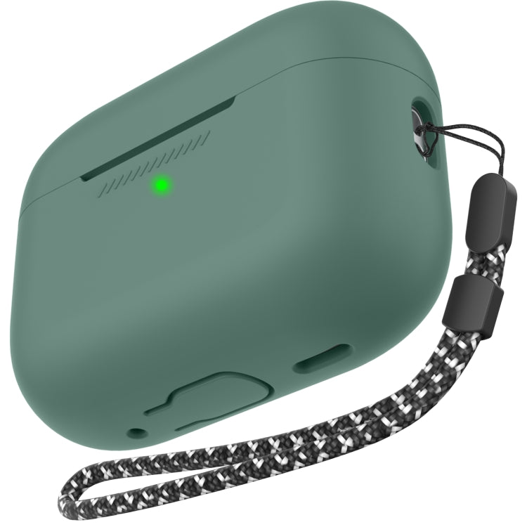 For AirPods Pro 2 AhaStyle PT187 Silicone One-Piece Protective Case With Lanyard Case(Green) - HoMEdemic™ 