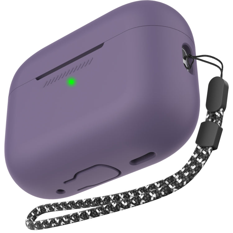 For AirPods Pro 2 AhaStyle PT187 Silicone One-Piece Protective Case With Lanyard Case(Dark Purple) - HoMEdemic™ 