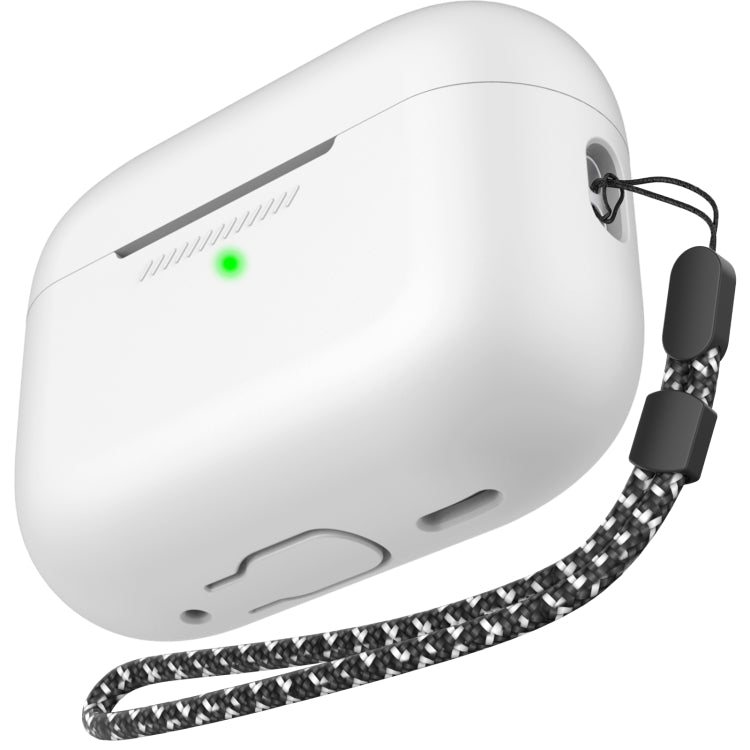 For AirPods Pro 2 AhaStyle PT187 Silicone One-Piece Protective Case With Lanyard Case(White) - HoMEdemic™ 