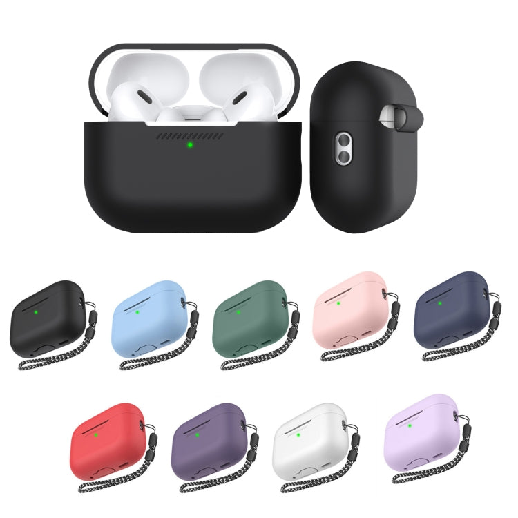 For AirPods Pro 2 AhaStyle PT187 Silicone One-Piece Protective Case With Lanyard Case(Dark Purple) - HoMEdemic™ 