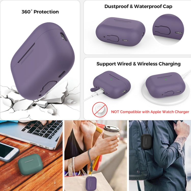 For AirPods Pro 2 AhaStyle PT187 Silicone One-Piece Protective Case With Lanyard Case(Midnight Blue) - HoMEdemic™ 