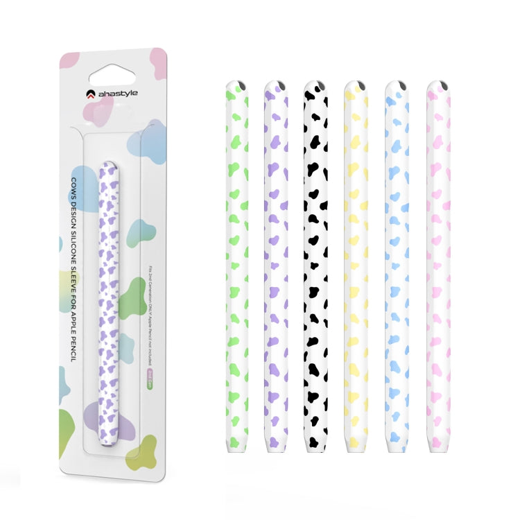 For Apple Pencil 2 AhaStyle PT65CW Silicone Pen Case Milk Cow Patterned Stylus Case(Green) - HoMEdemic™ 