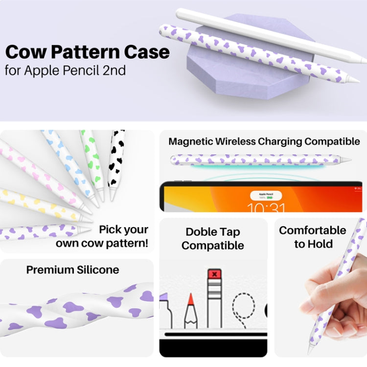 For Apple Pencil 2 AhaStyle PT65CW Silicone Pen Case Milk Cow Patterned Stylus Case(Pink) - HoMEdemic™ 