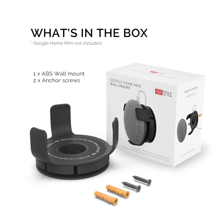 For Amazon Echo Dot 3 AhaStyle PT62 Wall Bracket Smart Speaker Bracket Black - HoMEdemic™ 