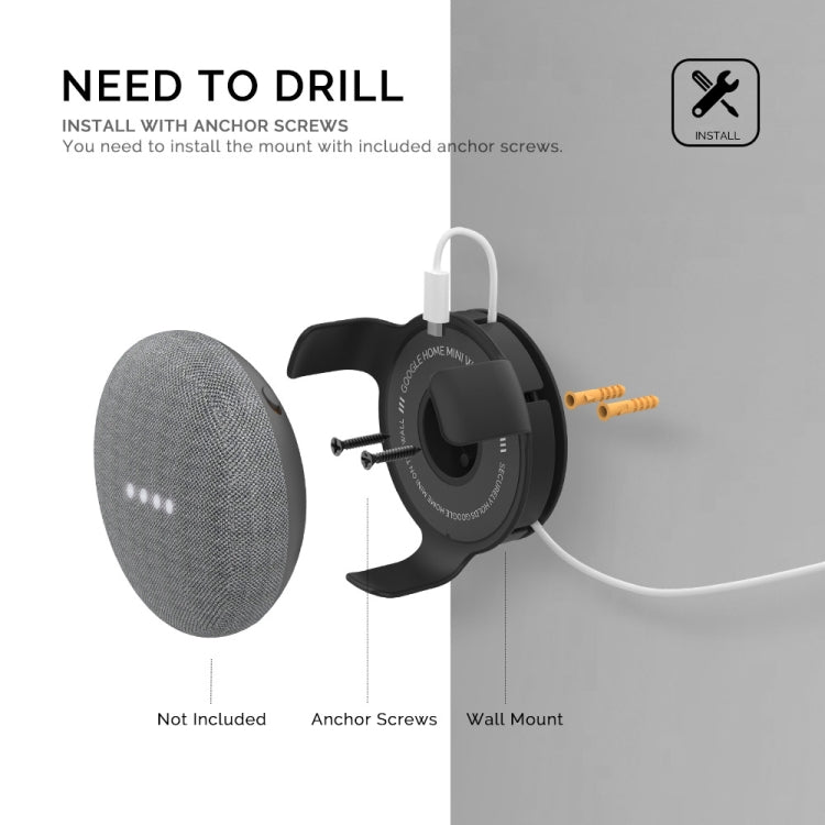 For Amazon Echo Dot 3 AhaStyle PT62 Wall Bracket Smart Speaker Bracket White - HoMEdemic™ 
