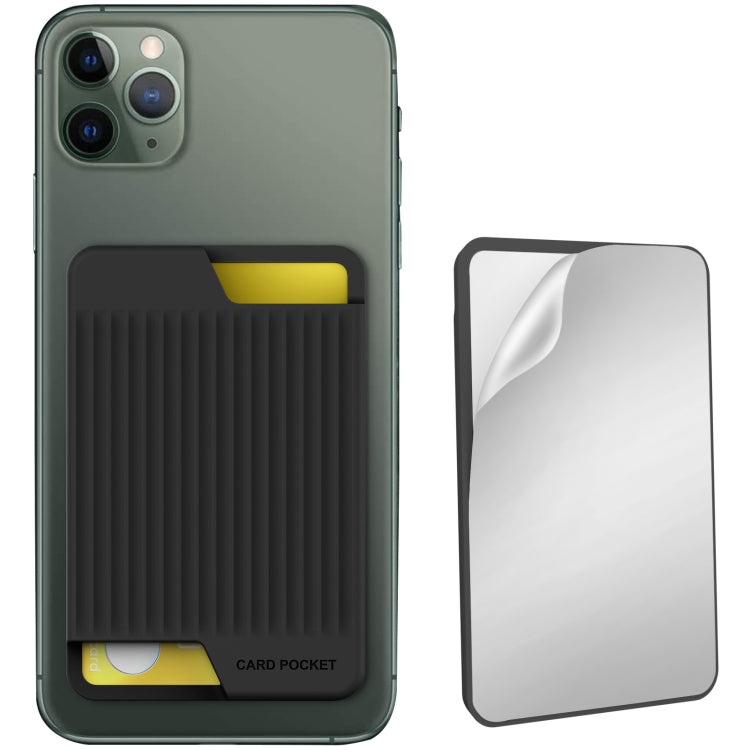 AhaStyle PT169 Mobile Phone Silicone Back Card Case Bus Card Bank Card Convenient Organizer(Black) - HoMEdemic™ 