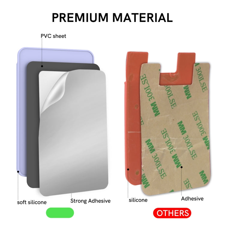 AhaStyle PT169 Mobile Phone Silicone Back Card Case Bus Card Bank Card Convenient Organizer(Purple) - HoMEdemic™ 