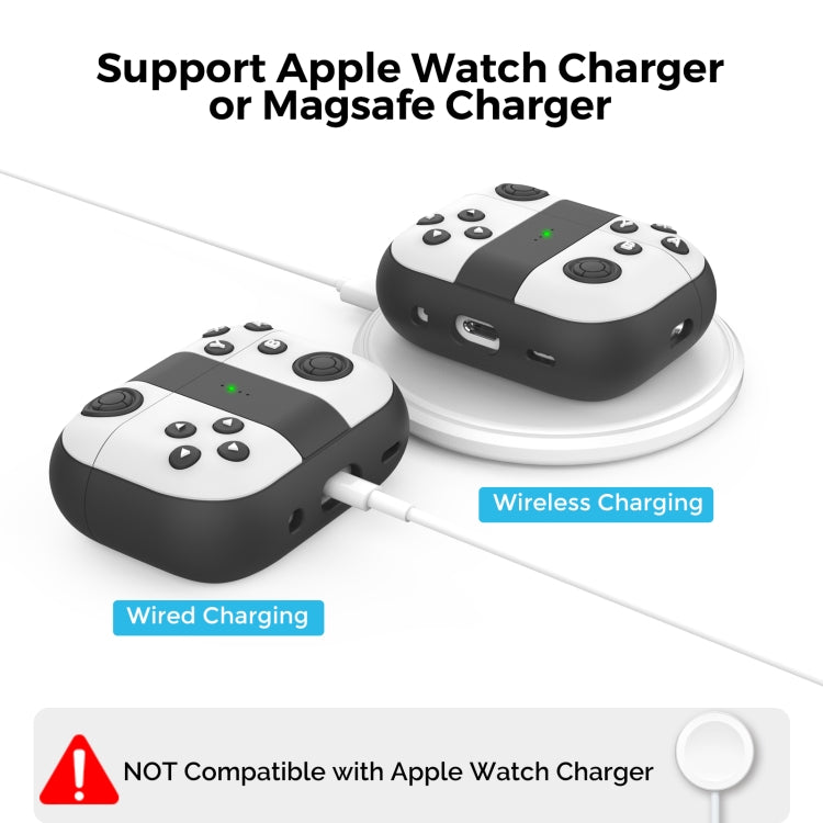 For AirPods Pro 2 AhaStyle PT-JY08 Split Silicone Cartoon Earphone Protective Case(Black And White) - HoMEdemic™ 