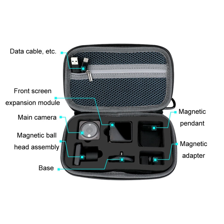 For DJI Action 2 RCSTQ Action Camera Hard Case Accessory Bag(Silver Gray) - HoMEdemic™ 