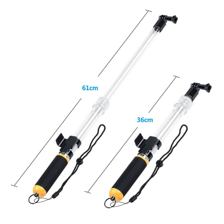 Transparent Retractable Selfie Stick Buoyancy Stick for All Action Cameras - HoMEdemic™ 