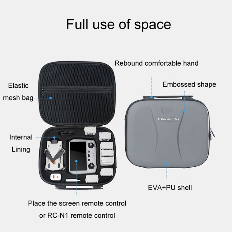 For DJI Mini 3 Pro RCSTQ Remote Control Portable Storage Bag(Grey) - HoMEdemic™ 