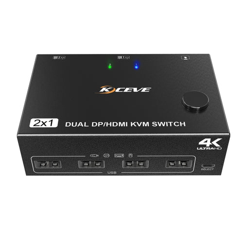 202DH DP HDMI Dual Channel KVM Switch Computer Host DP Interface Keyboard Mouse Sharing Display(Black) - HoMEdemic™ 