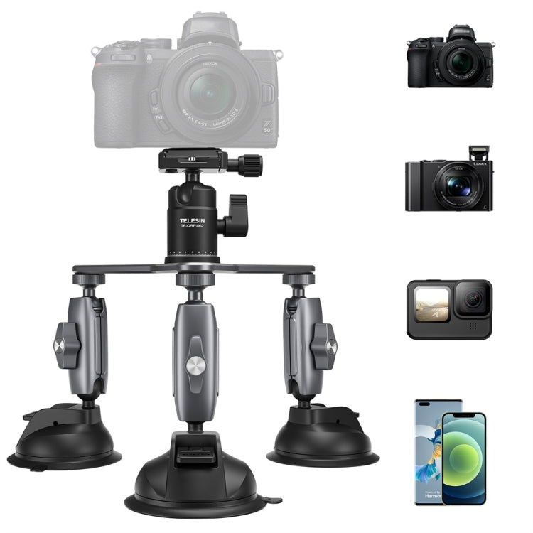 TELESIN Suction Cup Action Camera Tripod Mount for Car Holder Stand Bracket - HoMEdemic™ 