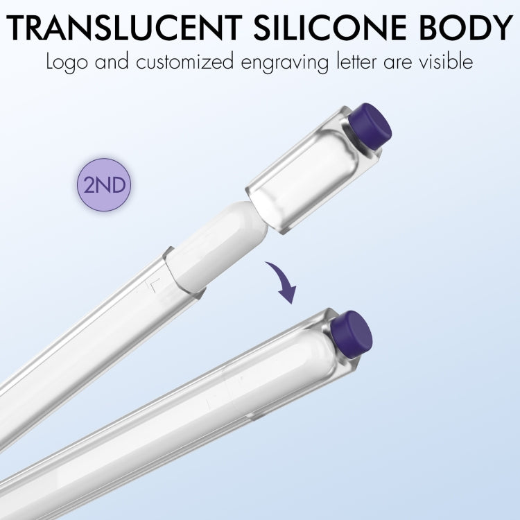 For Apple Pencil 2 AhaStyle PT-LC05 Jelly Style Translucent Silicone Protective Pen Case(Purple) - HoMEdemic™ 
