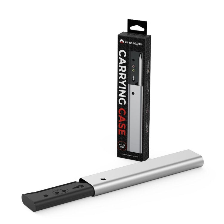 For Apple Pencil 1 / 2 AhaStyle PT145 Aluminum Storage Pen Case(Dark Gray) - HoMEdemic™ 