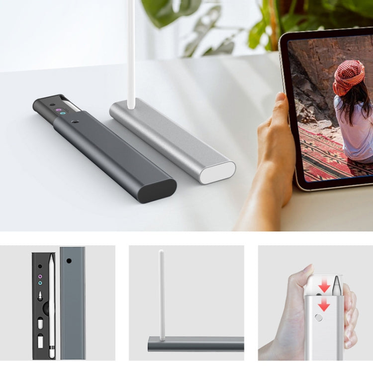 For Apple Pencil 1 / 2 AhaStyle PT145 Aluminum Storage Pen Case(Dark Gray) - HoMEdemic™ 