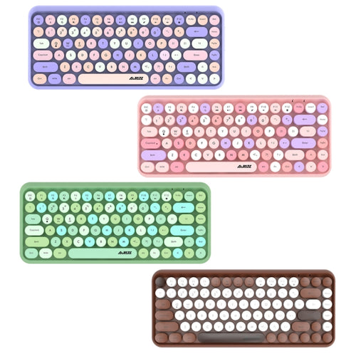 Ajazz 308I 84 Keys Tablet Computer Notebook Home Office Punk Bluetooth Keyboard(Milk Tea Color) - HoMEdemic™ 