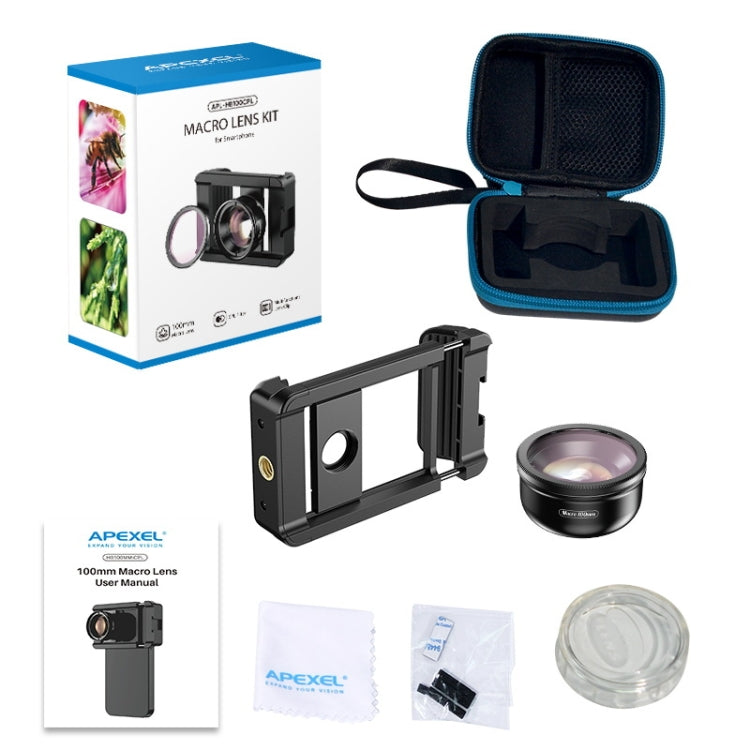 APEXEL CM-HB100CPL HB100mm HD External Macro Mobile Phone Lens with CPL(Black) - HoMEdemic™ 