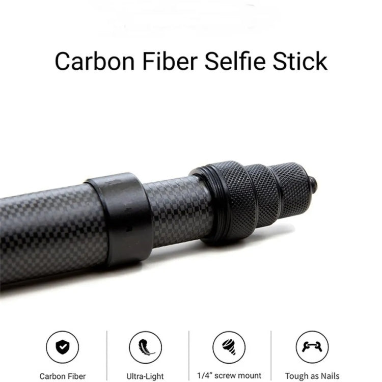 3m Carbon Fiber Extended Monopod Invisible Selfie Stick For Insta360  / DJI Action / GoPro / Xiao Yi Sports Camera - HoMEdemic™ 
