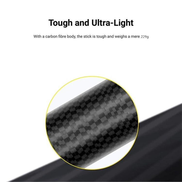 3m Carbon Fiber Extended Monopod Invisible Selfie Stick For Insta360  / DJI Action / GoPro / Xiao Yi Sports Camera - HoMEdemic™ 