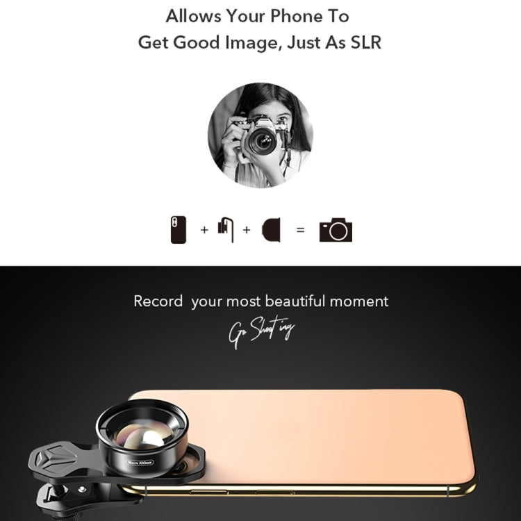APEXEL APL-HB100MM HD Insect Jewelry 100 Micro External Mobile Phone Lens(Telephoto Clip) - HoMEdemic™ 