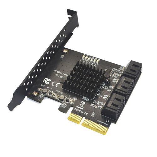 PCIE  4X To 6 Port  SATA 3.0 Adapter Expansion Card ASMedia ASM1166 Converter - HoMEdemic™ 