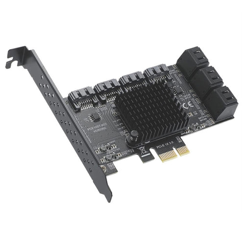 PCIE 1X To 10 Port  SATA 3.0 Adapter Expansion Card ASMedia ASM1166 Converter - HoMEdemic™ 