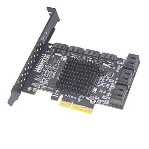 PCIE 4X To 10 Port  SATA 3.0 Adapter Expansion Card ASMedia ASM1166 Converter - HoMEdemic™ 