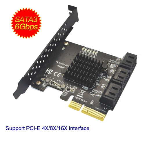 PCIE 4X To 10 Port  SATA 3.0 Adapter Expansion Card ASMedia ASM1166 Converter - HoMEdemic™ 