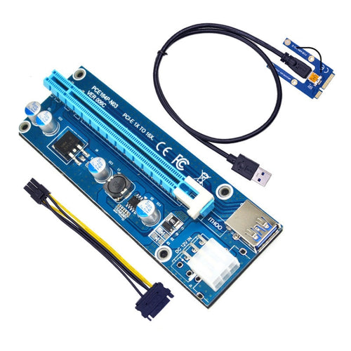 PCE164P-N03 VER006C Mini PCI-E 1X To 16X Riser For Laptop External Image Card, Spec: Blue Board 6pin - HoMEdemic™ 