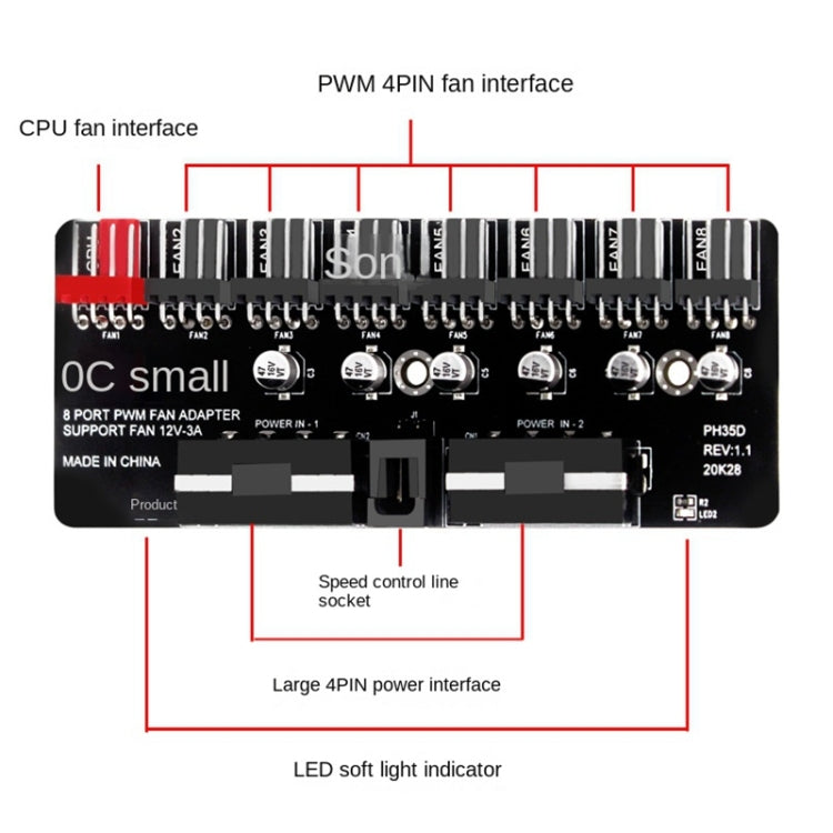 PWM Fan Hub Computer CPU Fan Extender(Big 4Pin Interface) - HoMEdemic™ 