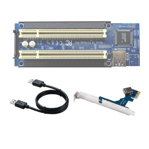 PCI-E 1X To Dual PCI Riser Card Extend Adapter Add Expansion Card For PC Computer - HoMEdemic™ 