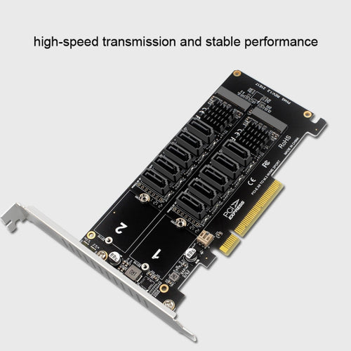 Double NVME Raid PCI-EX8 Split Card To SATA10 Port Transfer Card - HoMEdemic™ 