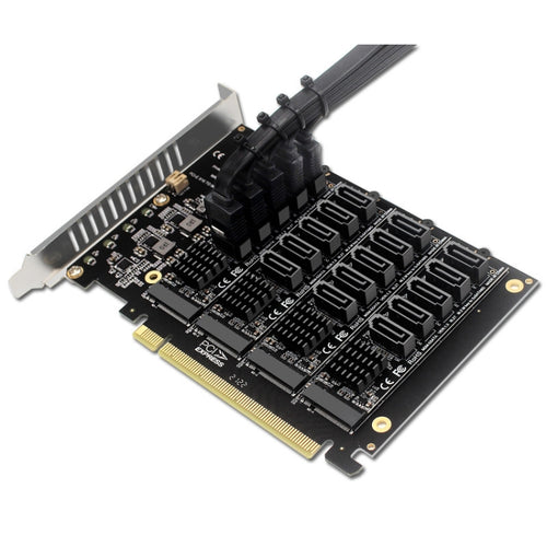 PCIEX16 NVME M.2 RAID Array Expansion SATA 20 Port Transfer Card - HoMEdemic™ 