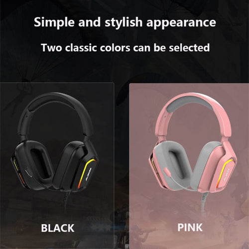 Ajazz AX368 Computer Game Audio Recognition RGB Headset 7.1 Channel Version (Pink) - HoMEdemic™ 