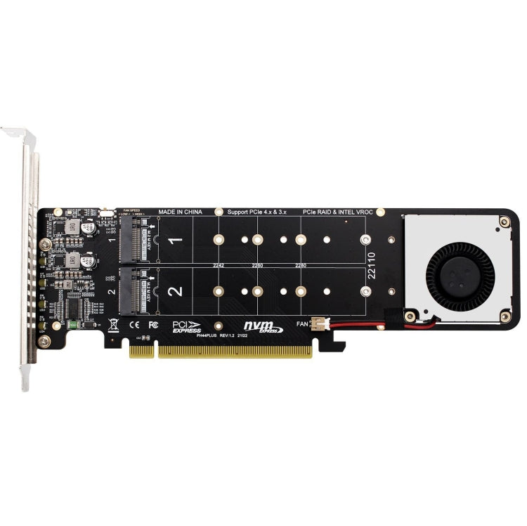PCI-E X16 to M.2 M-key NVME X4 SSD RAID Array Expansion Adapter Support 2242/2260/2280/22110(PH44Plus) - HoMEdemic™ 