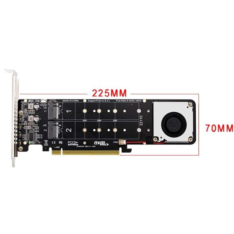 PCI-E X16 to M.2 M-key NVME X4 SSD RAID Array Expansion Adapter Support 2242/2260/2280/22110(PH44Plus) - HoMEdemic™ 