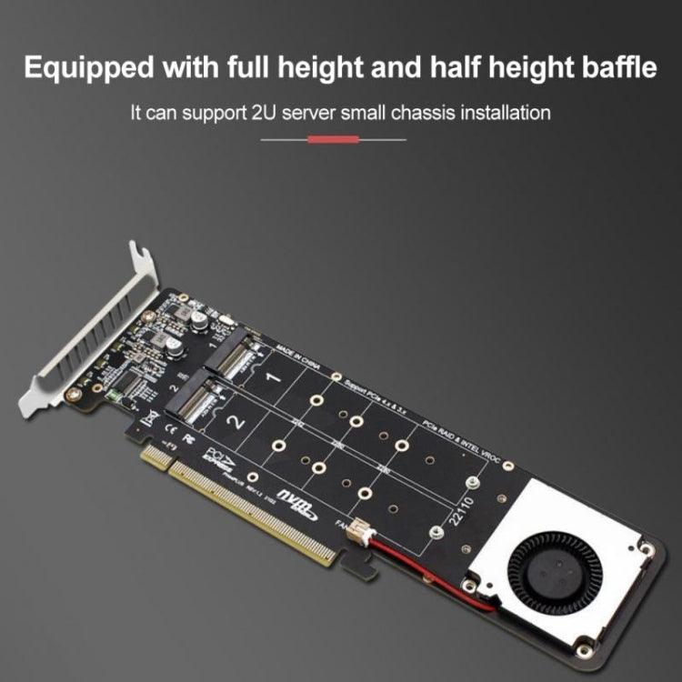 PCI-E X16 to M.2 M-key NVME X4 SSD RAID Array Expansion Adapter Support 2242/2260/2280/22110(PH44Plus) - HoMEdemic™ 