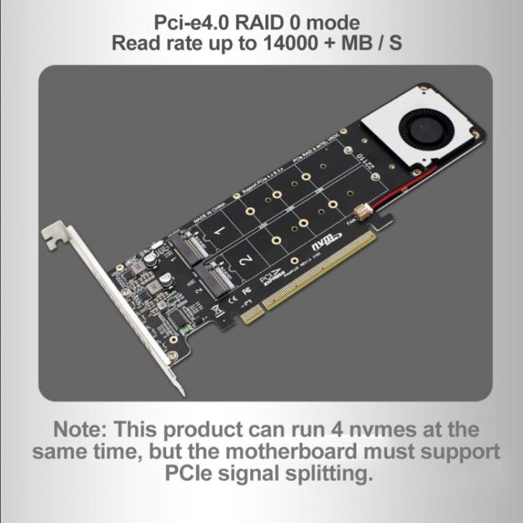 PCI-E X16 to M.2 M-key NVME X4 SSD RAID Array Expansion Adapter Support 2242/2260/2280/22110(PH44Plus) - HoMEdemic™ 